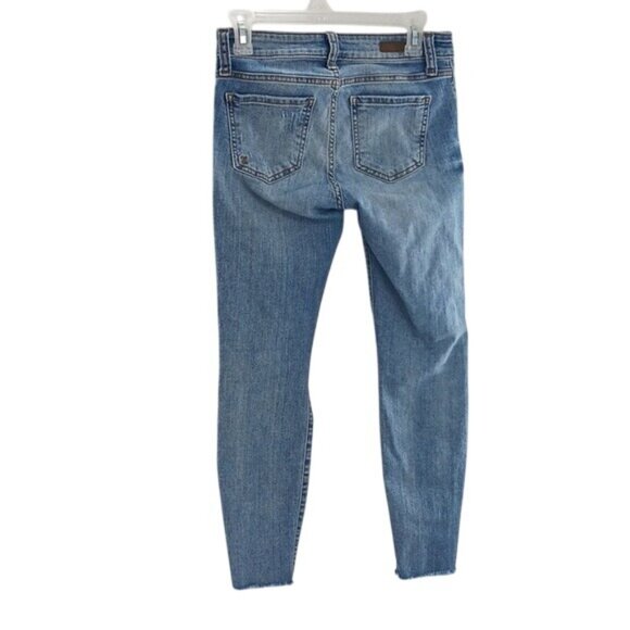 Kut from the Kloth Jeans Blue Denim Ankle Skinny Stretch Distressed Size 0 - Picture 5 of 7